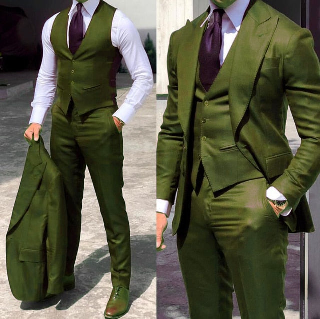 Wedding Tuxedo Slim Fit 3 Piece(jacket +vest +pants）