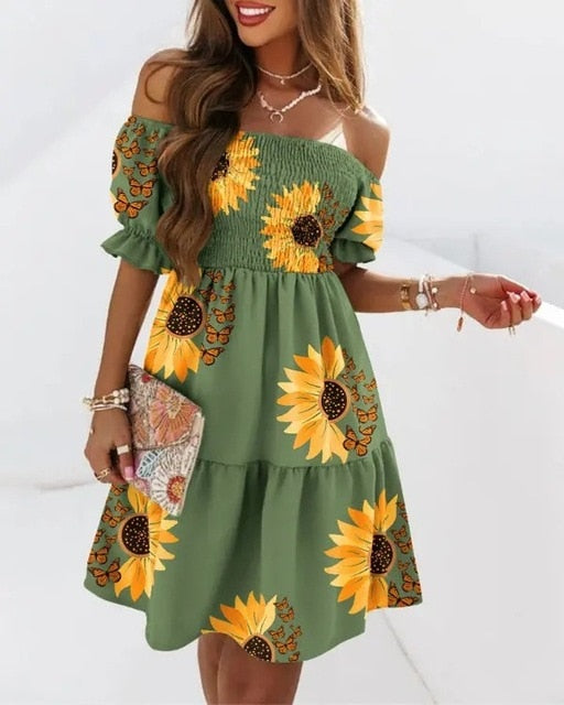 Bohemian Short Sleeve Dress for Women