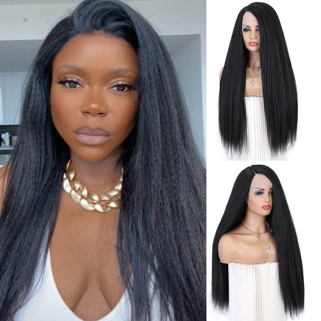 Yaki Straight Headband Synthetic Hair Wig