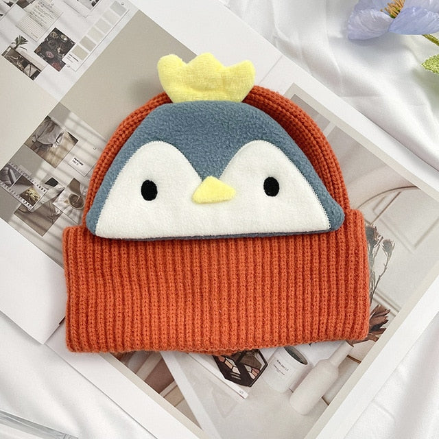 Cute Cartoon Baby Hat With Animal Face for Kids