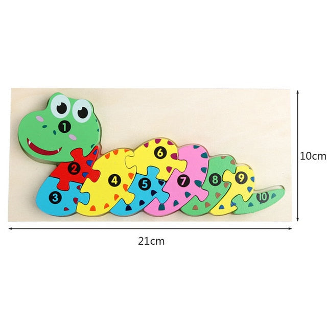 Dinosaur Wooden Puzzles for Children Educational Toys