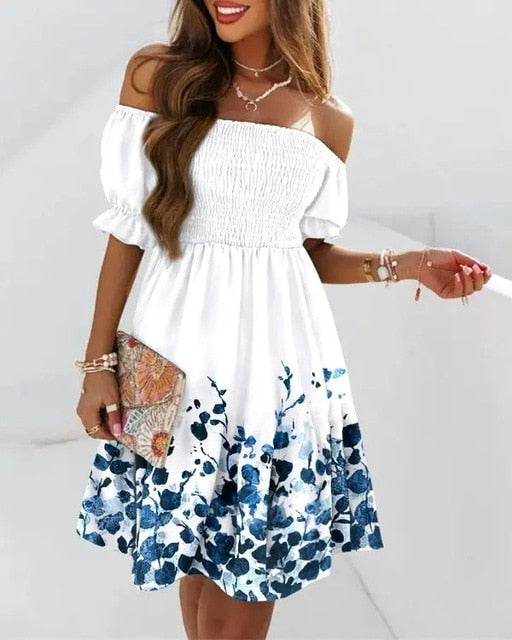 Bohemian Short Sleeve Dress for Women